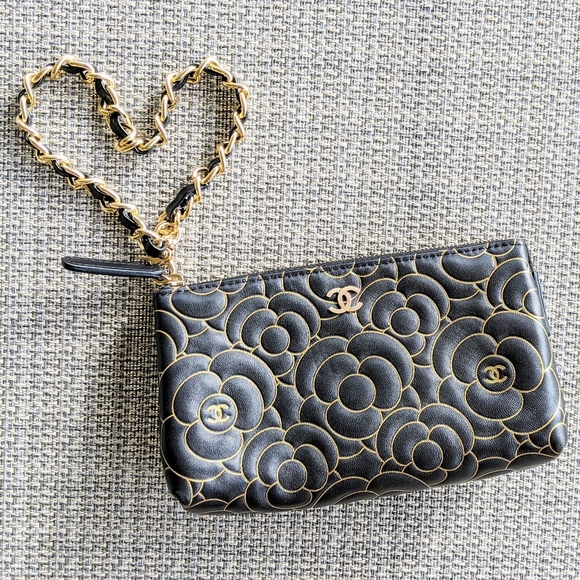 CHANEL Handbags - CHANEL Camellia Clutch Cosmetic Pouch Purse